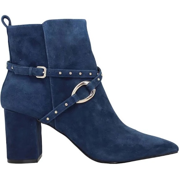 White House Black Market Navy Heeled Boots - Picture 1 of 10